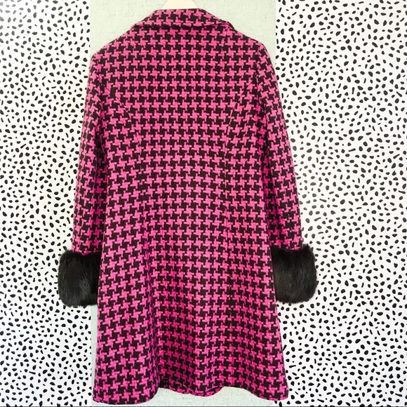 Nanette Lepore Houndstooth Wool Blend Coat - Picture 2 of 8